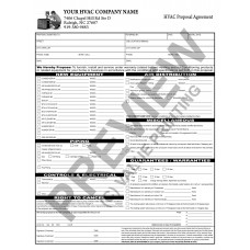 HV-1023 HVAC Equipment Change Out Contract Form (2 Sides, Terms on Back) 
